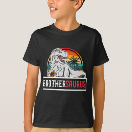 Camiseta Família de irmãos Ssaurus T Rex Dinossaur