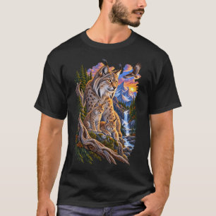 Camiseta Família de Linces do Norte – Vida Selvagem das Mon