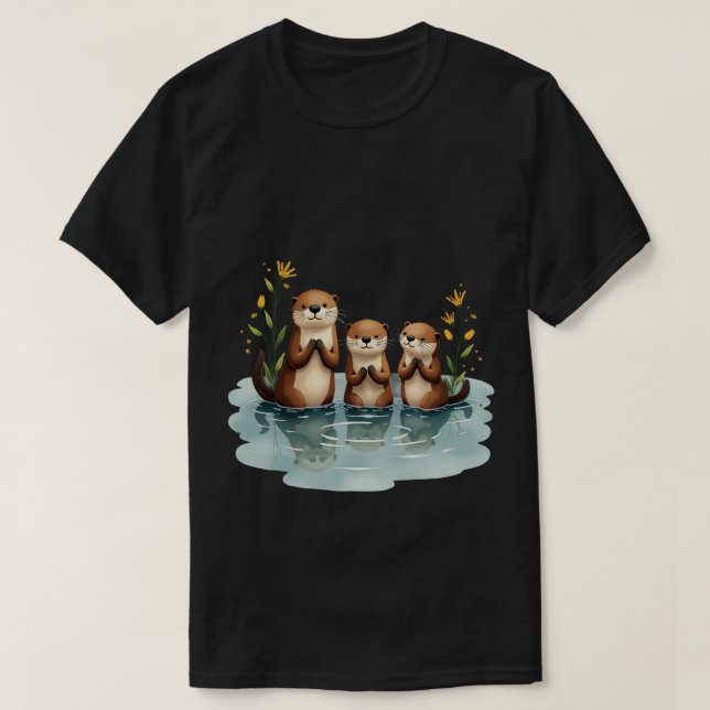 Camiseta Família de Lontras (Frente do Design)