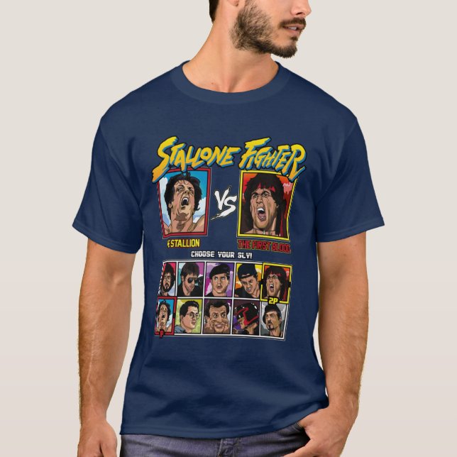Camiseta família de lutadores Sylvester Stallone (Frente)