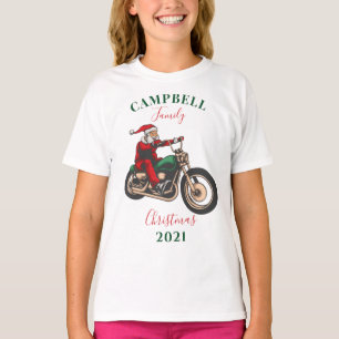 Camiseta Família de Motociclistas do Natal Combinando Perso