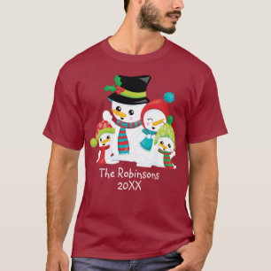 Camiseta Família de Natal Mãe Pai Filha de Mãe