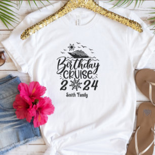Camiseta Família de Navios de Cruzeiro de Aniversário Perso