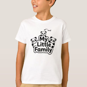 Camiseta Família de Panda Fofa - 2 Pais 1 Filho