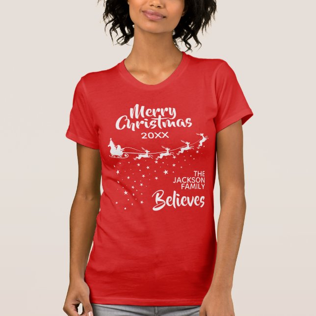 Camiseta Família de Papais noeis de Natal (Frente)