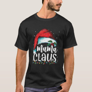 Camiseta Família de Papais noeis Mama Claus Correspondendo 