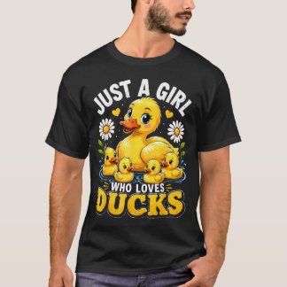 Camiseta Família de Pato Fofa Apenas Uma Garota Que Ama