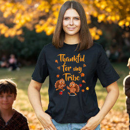 Camiseta Família de Peru de Ação de Graças Fofa