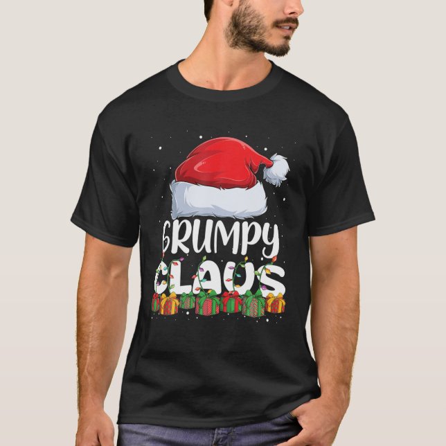 Camiseta Família de pijamas de Natal Engraçado Noel Claus (Frente)