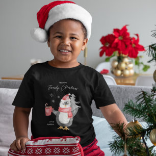 Camiseta Família de Pinguim Fofa Correspondente ao Natal Cr
