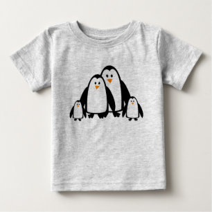 Camiseta Família de Pinguins de Cartoon