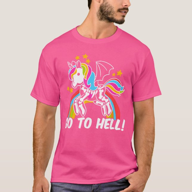 Camiseta Família de quadrinhos de unicórnio gótico (Frente)