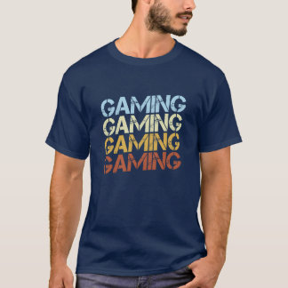 Camiseta Família de tipografia de jogos retrô