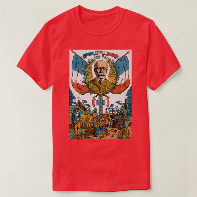 CAMISETA FAMÍLIA DE TRABALHO DE PETAIN FATHERLAND VICHY FRA (Frente do Design)