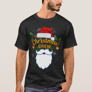 Camiseta Família de Tripulantes de Natal Santa Hat e Beard