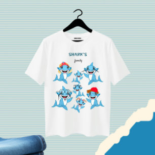 Camiseta Família de tubarões