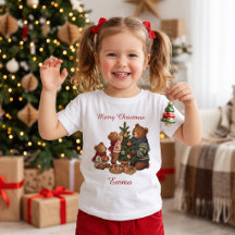 Família de Ursos Nórdicos Personalizados no Natal 