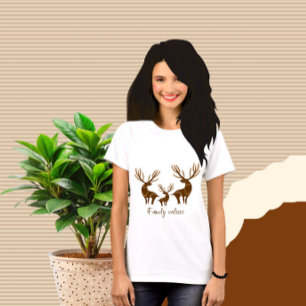 Camiseta Família de veados castanhos
