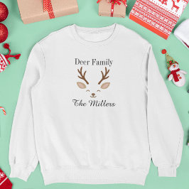 Camiseta Família de Veados Natal Minimalista Rena