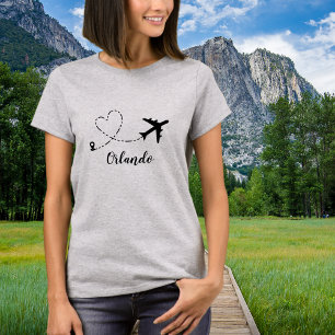 Camiseta Família de Viagem Férias Avião & Localização Perso