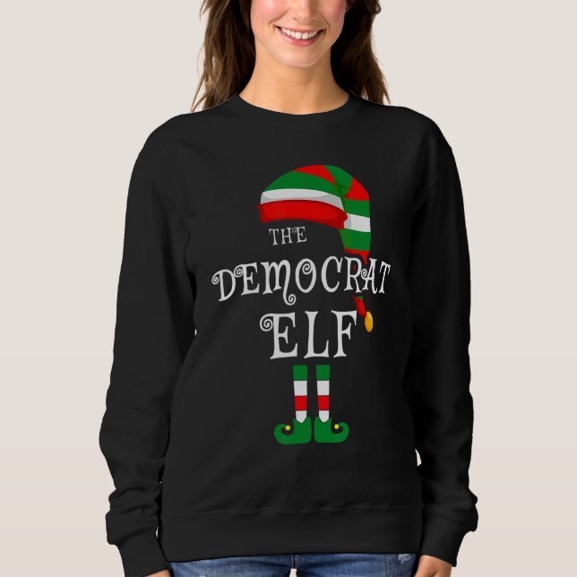 Camiseta Família Democrata Elf Coincidência de Natal Pijama (Frente)