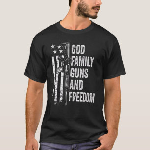 Camiseta Família Deus Armas e Liberdade Pro Arma Usa 4 de j