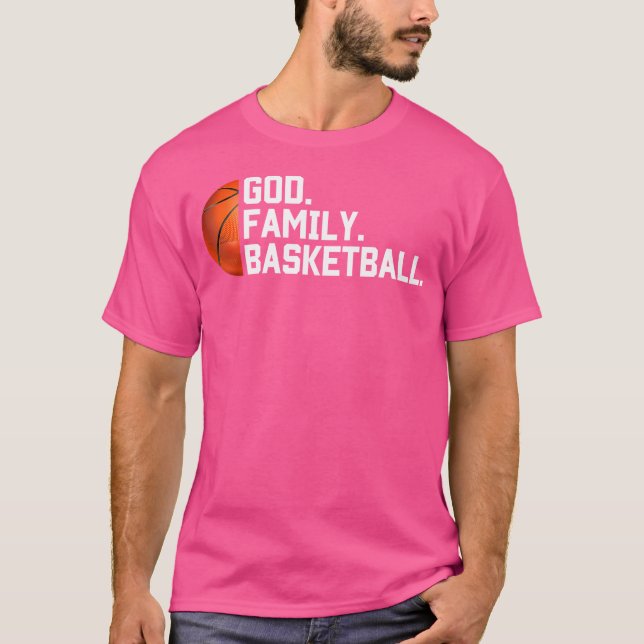 Camiseta Família Deus Basquete Christian Faith Novelty Bask (Frente)