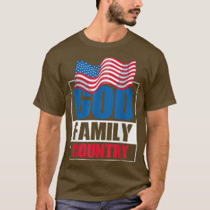 Camiseta Família Deus País Soldado Patrimônio da Bandeira d