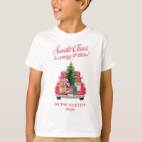 Família Divertida Papai Noel Vintage Red Truck