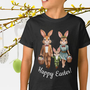 Camiseta Família do Coelho da Páscoa Caçando Ovos