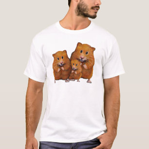 Camiseta Família do hamster de três: Bonito: Lápis da co