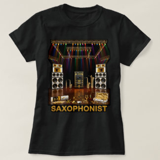 Camiseta Família do Saxofone: Soprano Alto Tenor Barítono