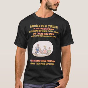 Camiseta Família É Um Círculo De Força Do Amor, Citação Sar