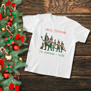 Camiseta Família Elf e Natal Personalizado Engraçado
