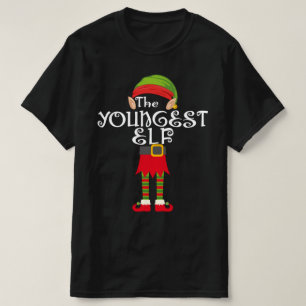 Camiseta Família ELF YOUNGEST que corresponde ao natal