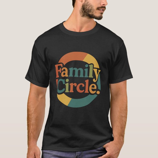 Camiseta Família em Círculo - Retro Multicolor Uni (Frente)