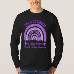 Camiseta Família Em Outubro Nós Usamos Roxo Violência Domés