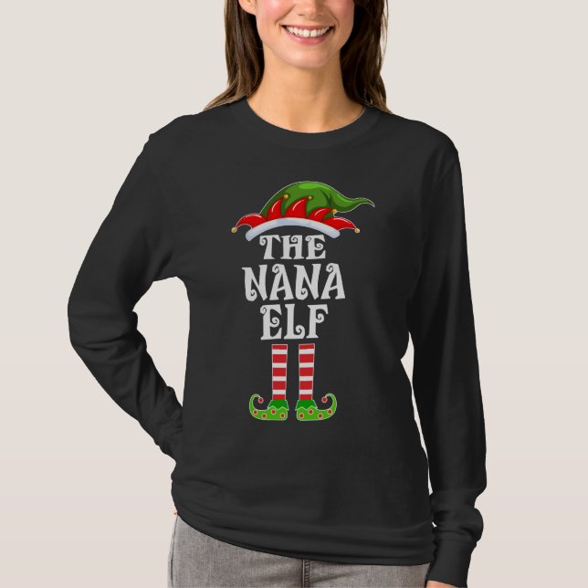 Camiseta Família Engraçada De Combate A Nana Elf Christmas  (Frente)