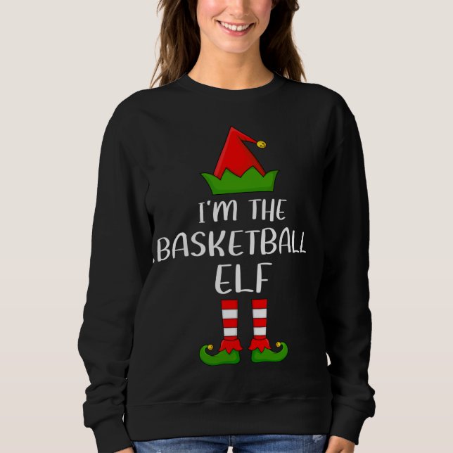 Camiseta Família Engraçada Eu sou o Elf Chris de Basquete (Frente)