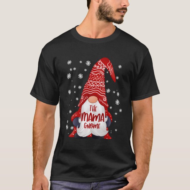 Camiseta Família Engraçada Mama Gnomo Correspondendo Presen (Frente)