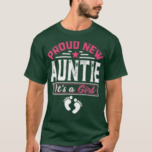 Camiseta Família Engraçada Tia Nova Orgulhosa É Uma Menina