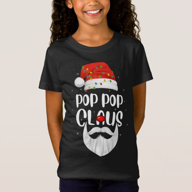 Camiseta Família Engraçada Xmas Correspondente Pop Pop Clau (Frente)