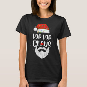 Camiseta Família Engraçada Xmas Correspondente Pop Pop Clau