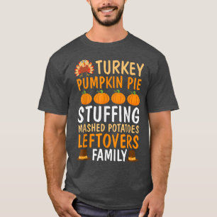 Camiseta Família Engraçado Ação de Graças Turquia Pumpkin P