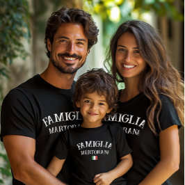 Camiseta Família Família Italiana Personalizada Preta Reuni