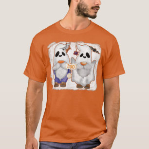 Camiseta Família Fantasma Gnome Boo Festa de Halloween Conj