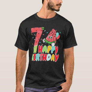 Camiseta Família Feliz de 7 de Aniversário da Melancia Cólv