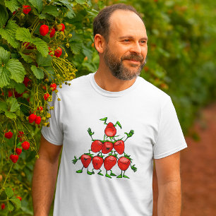 Camiseta Família Feliz do Morango Pirâmide de Frutas