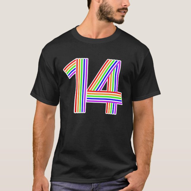 Camiseta Família Feliz Vestuário Arco-Íris 14 Aniversário N (Frente)