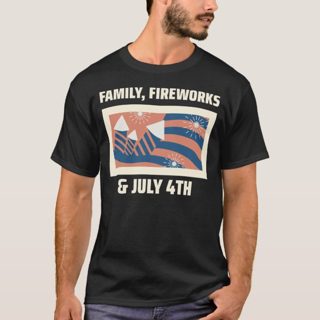 Camiseta Família, Fireworks e 4 de julho (Frente)